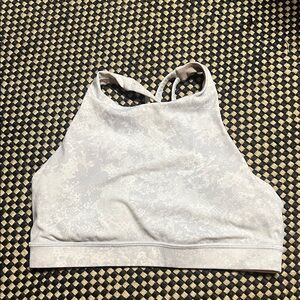 Lululemon Athletica Cross-Back Sports Bra in Cream and White